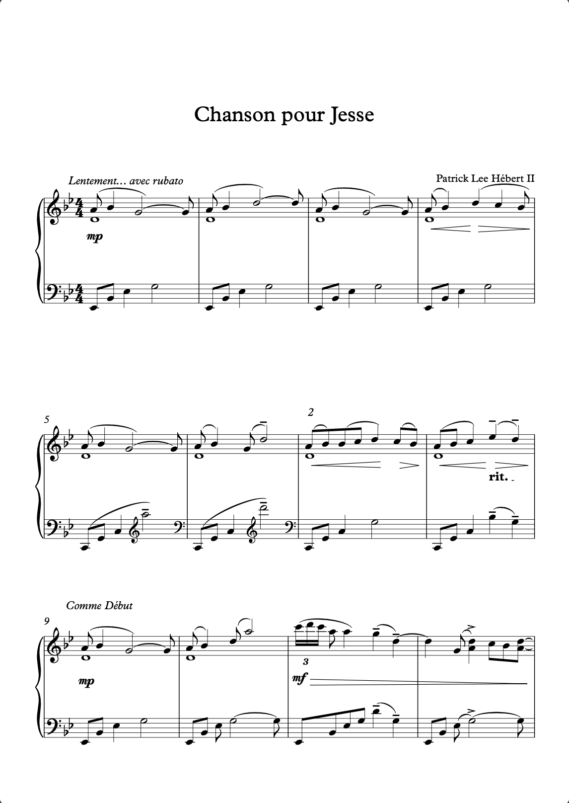 Preview of Chanson Pour Jesse