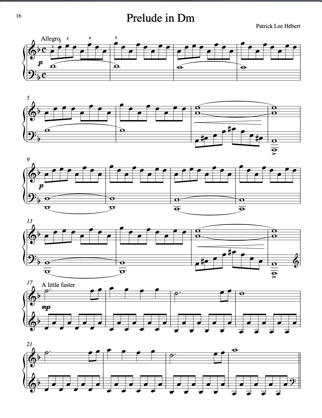 Preview of Prelude in D minor