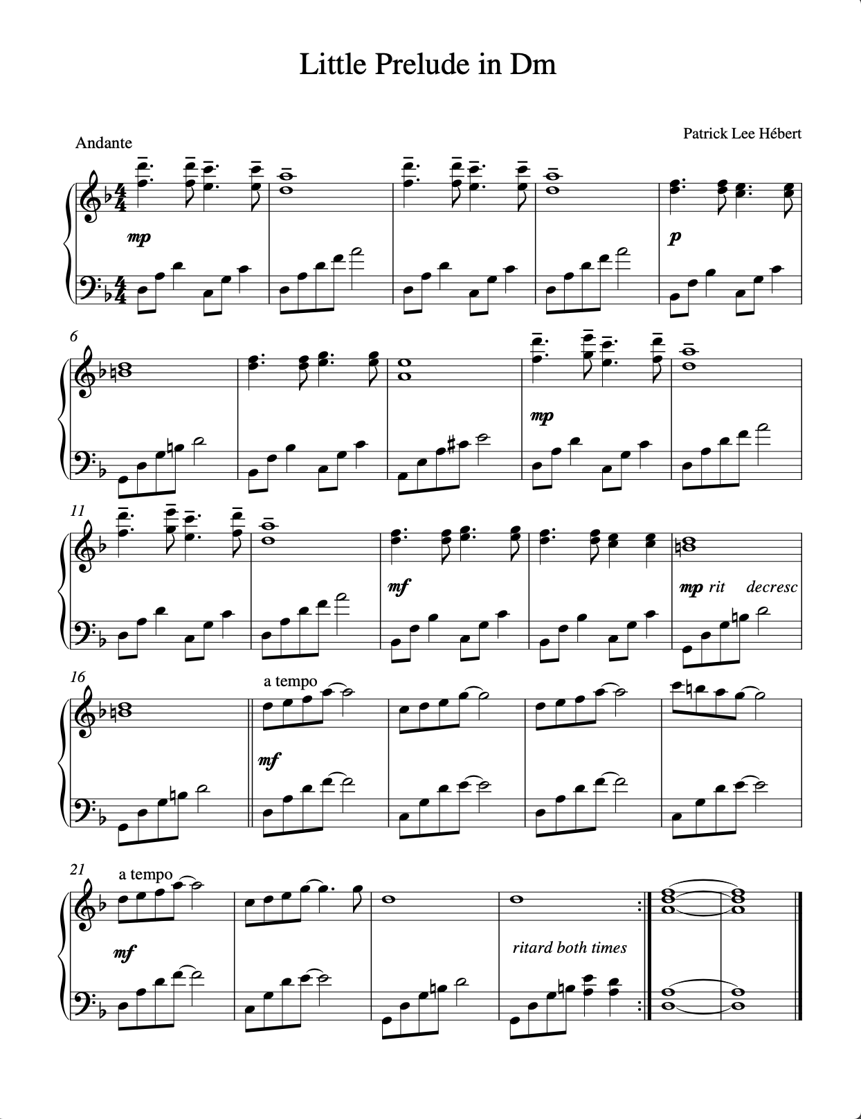 Preview of Little Prelude in D minor